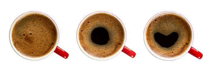 cup of coffee isolated espresso set on a transparent background