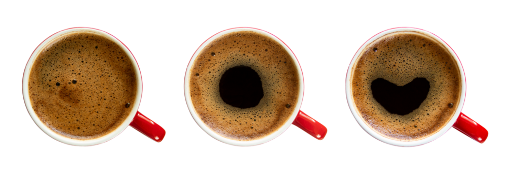 cup of coffee isolated espresso set on a transparent background