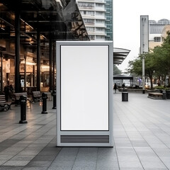 Blank screen signboard mockup for advertising in public spaces, generative AI
