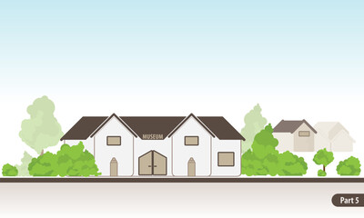 This is one part of a great panorama illustration about an ideal suburb. You can use the images separate or you can use up together the six illustration.