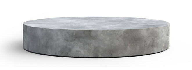 Concrete stone podium for product placement isolated on transparent and white background, png