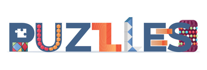 Puzzles Flat Text