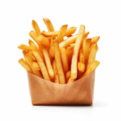Isolated fries on white background 