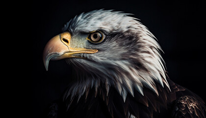 Fototapeta premium Majestic bald eagle, of patriotism, soaring generated by AI
