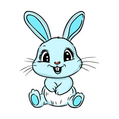 Fototapeta na wymiar Cute little bunny isolated on white background