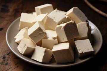 Pieces of tofu. AI