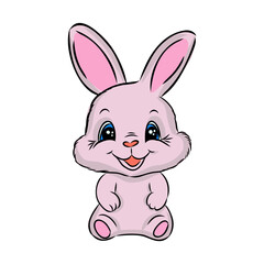 Cute little bunny isolated on white background