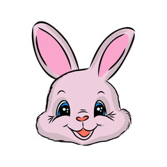 Cute little bunny isolated on white background