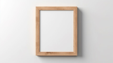 mock-up art frame wood picture on empty wall .Generaive AI