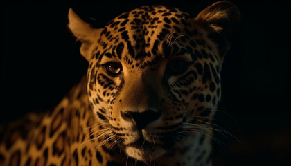 Fototapeta na wymiar Majestic big cats staring in the wilderness generated by AI