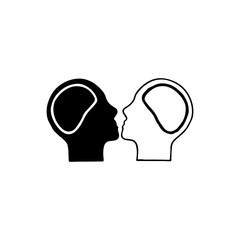 vector illustration of two head shapes