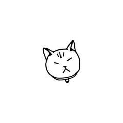 vector illustration of cute cat head