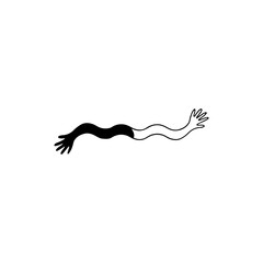 vector illustration doodle hand elongated concept
