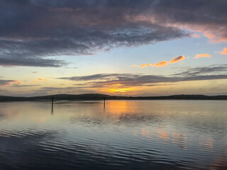 Fototapeta na wymiar Beautiful view of the sunset at Bodega Bay in California