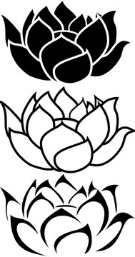 a lotus flower tribal tattoo set
