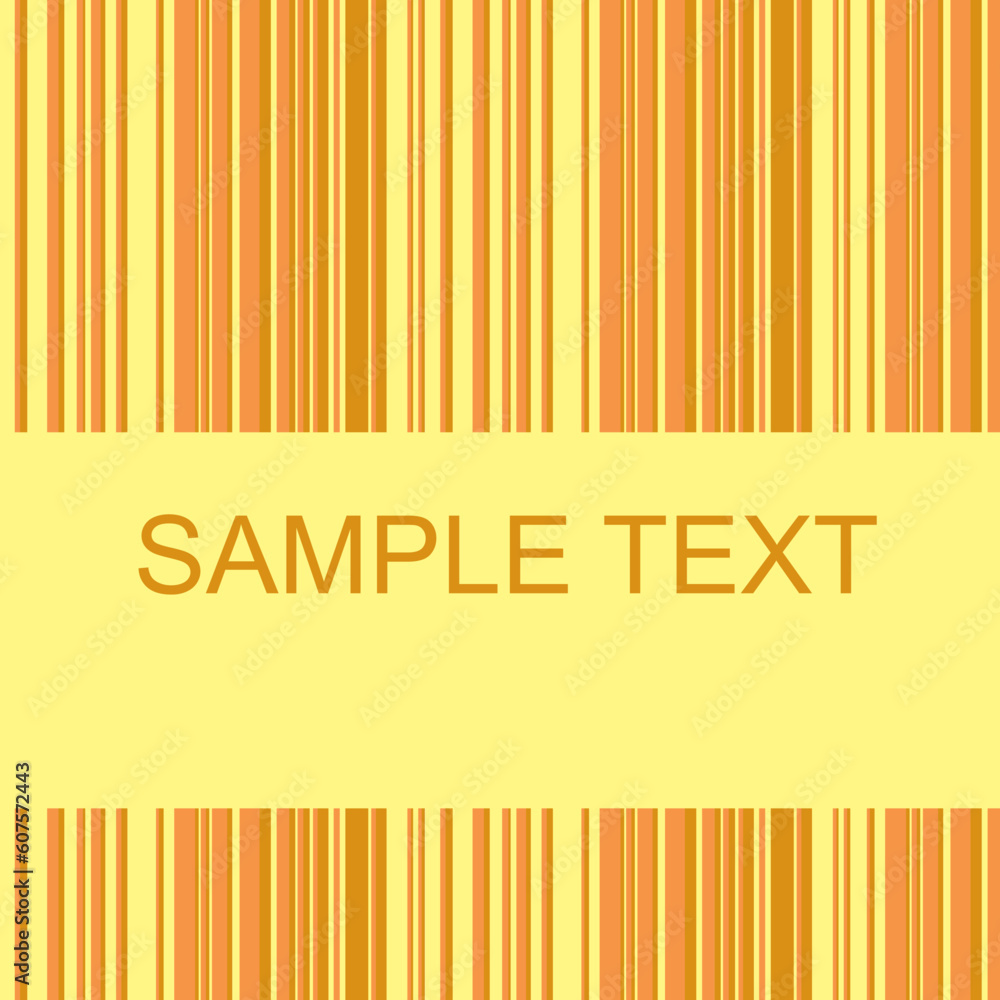 Poster retro stripe pattern with brown and yellow color