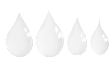 Drops of transparent gel. On a blank background. PNG