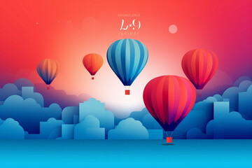 Obraz premium hot air balloon in the sky generative ai technology