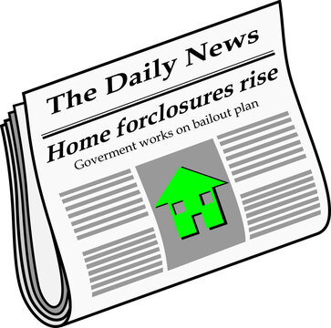 Newspaper with foreclosure headlines