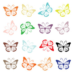 Fototapeta na wymiar Butterfly set for your design
