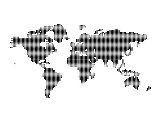 Map of the World made with rounded squares pattern