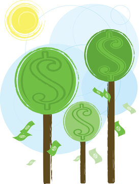 Money Growing On Trees - More Money Vectors In Porfolio