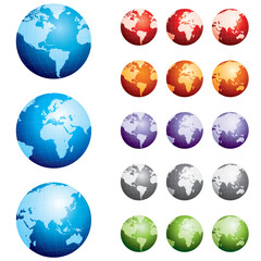 Highly detailed hand drawn globes.  Grouped for easy editing.  Please check my portfolio for more map illustrations.