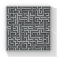 3D gray square maze