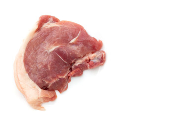 Pork meat on white background.