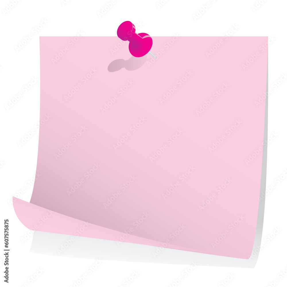 Poster post it note and push pin. please check my portfolio for more stationery illustrations.