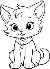 Simple Cat Line Art