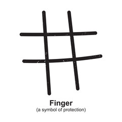 Finger (a symbol of protection) - Berber Symbol, Amazigh Symbol, North African Amazigh Berber Symbols Meaning, Vector