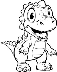 Cute Dinosaur Line Art