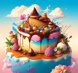 Creamy Delight: New York Cheesecake - Delicia Cremosa: Cheesecake de Nueva York (generated with AI)