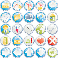 Set of glossy icons for web design