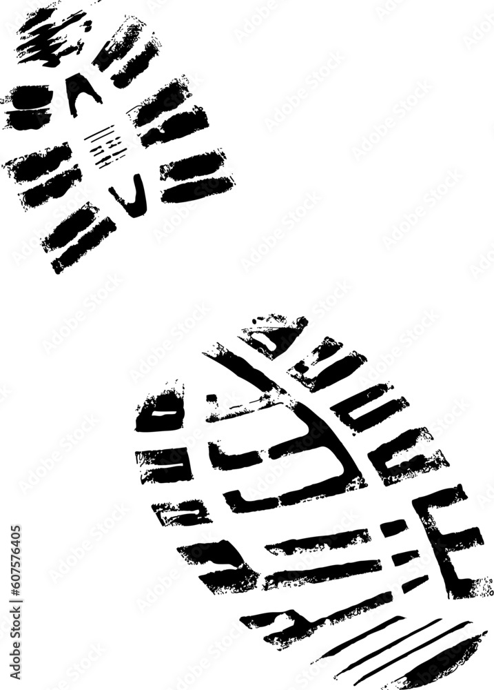 Poster isolated mountin bootprint - highly detailed vector of a mountain boot- transparent vector so it can
