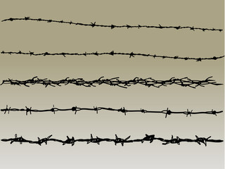 Barbed Wire elements 4 - 5 vector barbed wire graphic elements