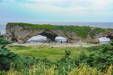 Newfoundland, Canada: The Arches Provincial Park, rock formations composed of dolomitic...