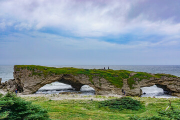 Newfoundland, Canada: The Arches Provincial Park, rock formations composed of dolomitic...