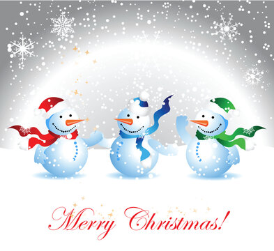 Christmas card, snowman