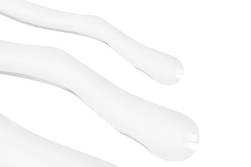 A set of transparent gel drops. On a white background.