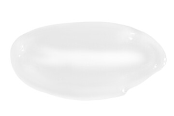 A smear of greasy. cream on a white background.