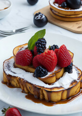 Golden French Toast Delight - Delicia de Tostadas Francesas Doradas (generated with AI)