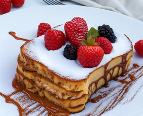 Golden French Toast Delight - Delicia de Tostadas Francesas Doradas (generated with AI)