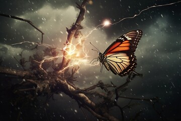 Chaos Unleashed: The Butterfly Effect Illustration