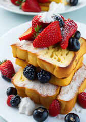 Golden French Toast Delight - Delicia de Tostadas Francesas Doradas (generated with AI)