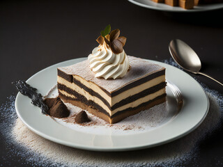 Decadent Tiramisu Delight - Delicia de Tiramisú Decadente (generated with AI)