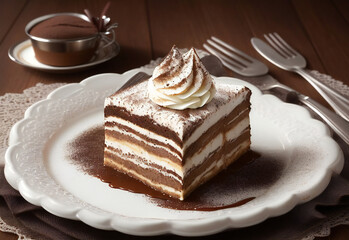 Decadent Tiramisu Delight - Delicia de Tiramisú Decadente (generated with AI)
