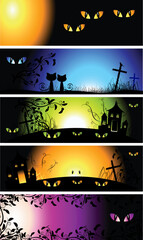Halloween night banners