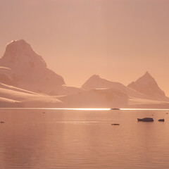Antarctic mountains landscape , Near Port Lacroix, Antartica.